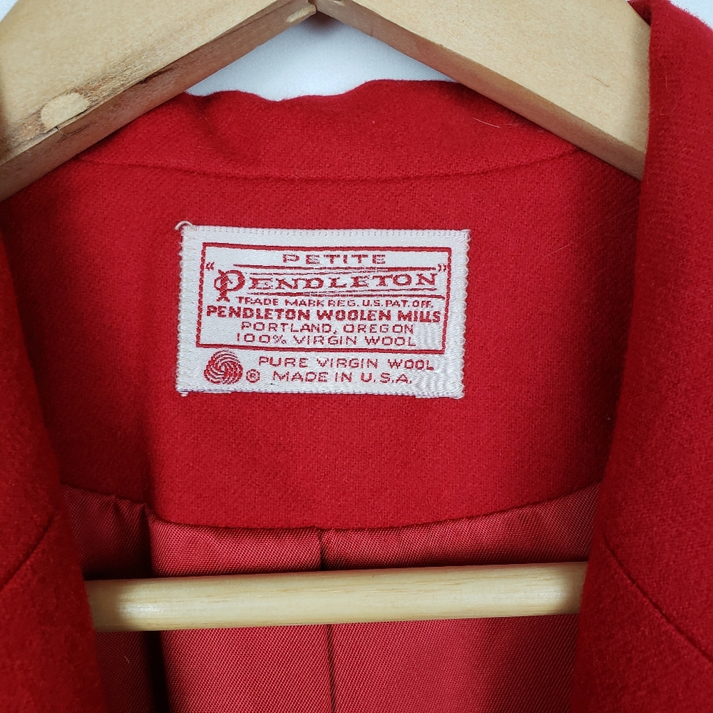 Pendleton Blazer Classic Red One Button Wool Blaz… - image 4